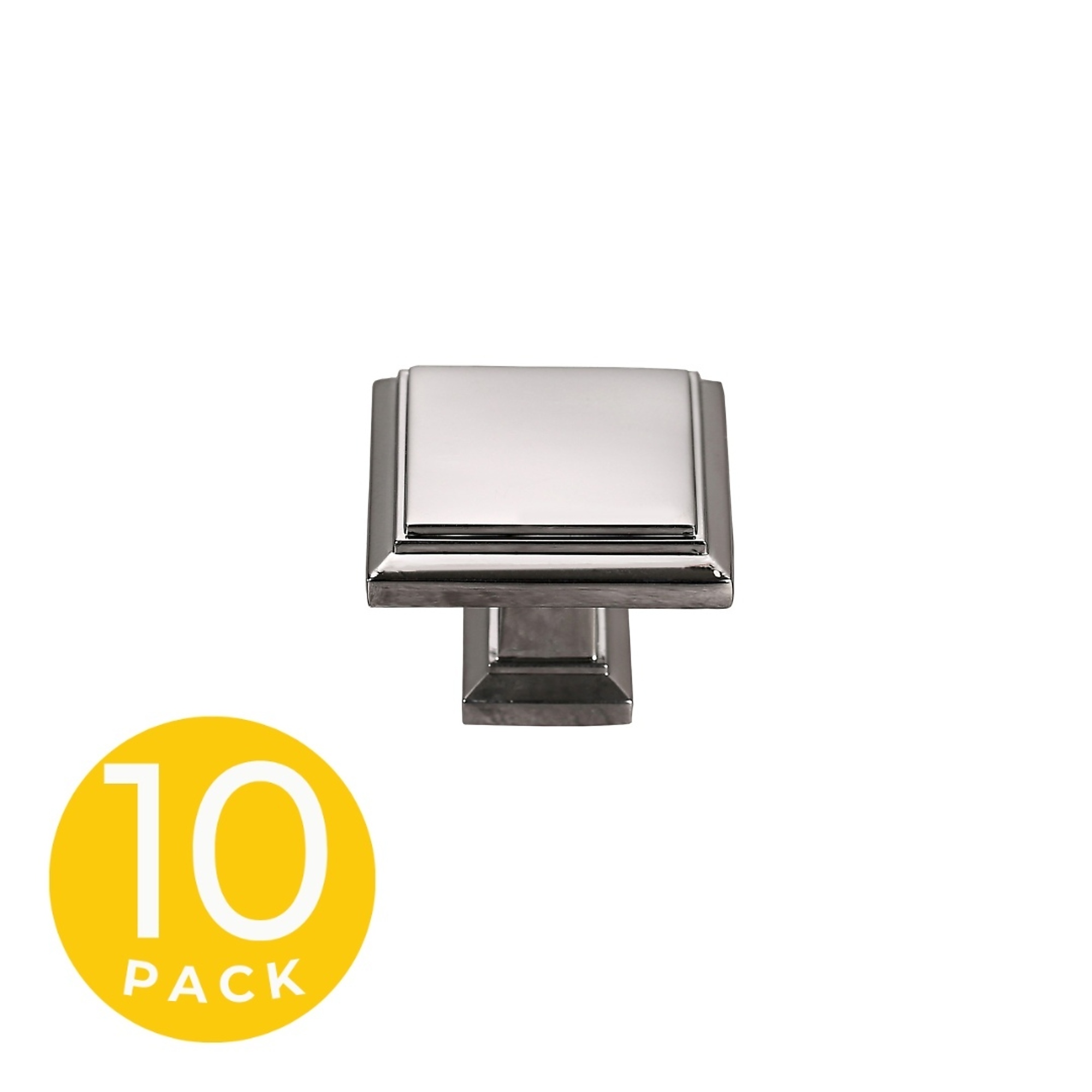 Sapphire Accent Series Modern Square Cabinet Knob — 1in., Polished Chrome, 10-Pack, Model# SP-1071-K-CP-10